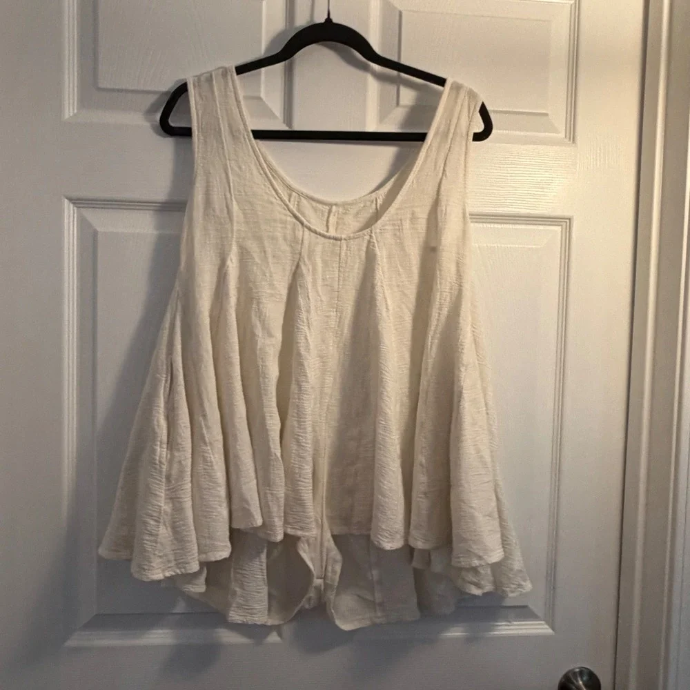 Free People romper ivory M Boho Flowy Gauze Summer Beach Casual